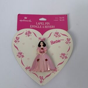 Vintage 1996 Barbie Lapel‎ Pin Pink Dress New Mattel 90's